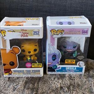 Pop! Ursula diamond collection and Ronnie the pooh